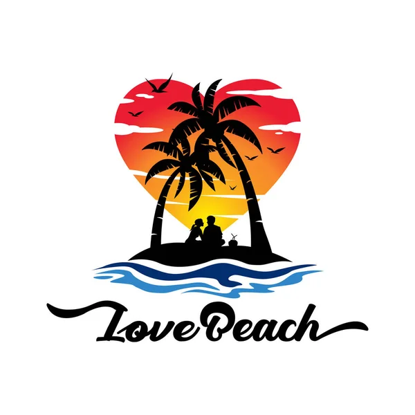 Beach, coconut tree and twilight, Sunset, logo design, Vector, itc.