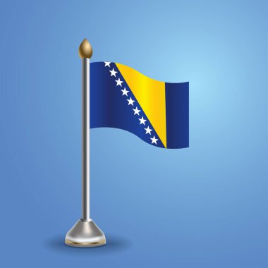 Bosna-Hersek bayrağı. Ulusal sembol, vektör illüstrasyonu