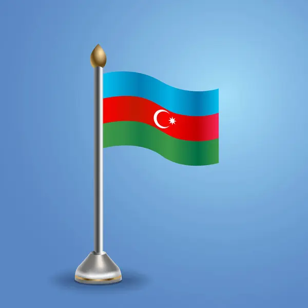 Bandeira Tabela Estadual Azerbaijão Símbolo Nacional Ilustração Vetorial — Vetor de Stock