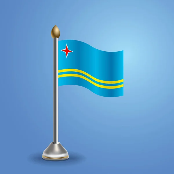 Aruba bayrağı. Ulusal sembol, vektör illüstrasyonu