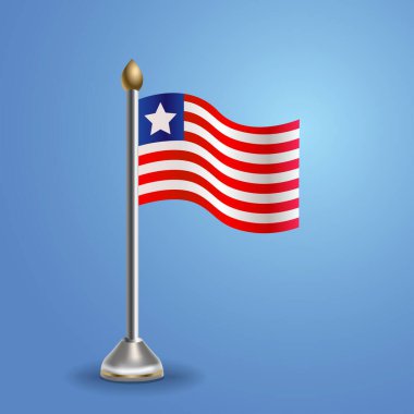 Liberya bayrağı. Ulusal sembol, vektör illüstrasyonu