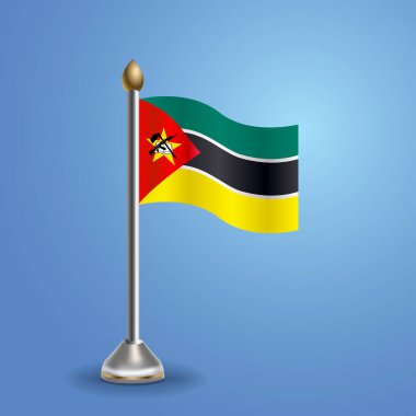 Mozambik 'in bayrağı. Ulusal sembol, vektör illüstrasyonu