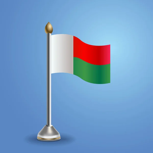 Bandeira Mesa Estadual Madagascar Símbolo Nacional Ilustração Vetorial — Vetor de Stock