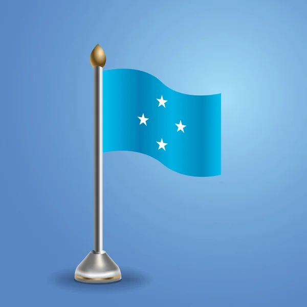 密克罗尼西亚的国旗 国家符号 矢量图解 — 图库矢量图片