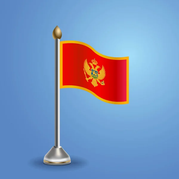 Staatsvlag Van Montenegro Nationaal Symbool Vectorafbeelding — Stockvector