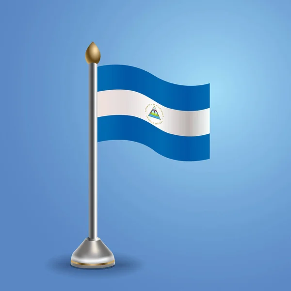 Nicaraguas Flagga Nationell Symbol Vektorillustration — Stock vektor