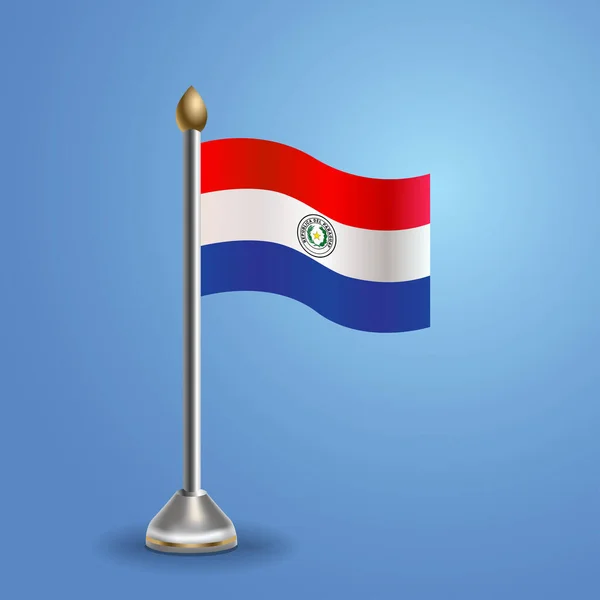 Paraguays Flagga Nationell Symbol Vektorillustration — Stock vektor