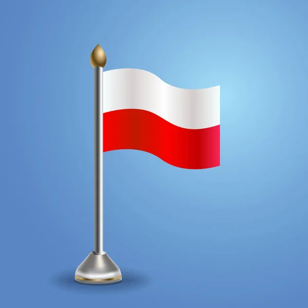 Drapeau Pologne Symbole National Illustration Vectorielle — Image vectorielle