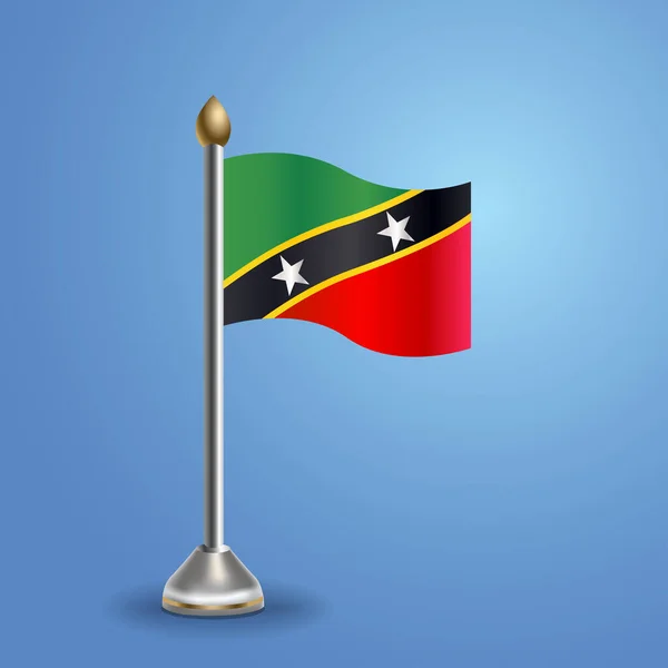 Staat Tafel Vlag Van Kitts Nevis Nationaal Symbool Vectorafbeelding — Stockvector