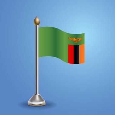 Zambiya bayrağı. Ulusal sembol, vektör illüstrasyonu
