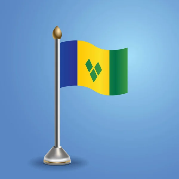 Bandeira Mesa Estadual Vincent Grenadines Símbolo Nacional Ilustração Vetorial —  Vetores de Stock