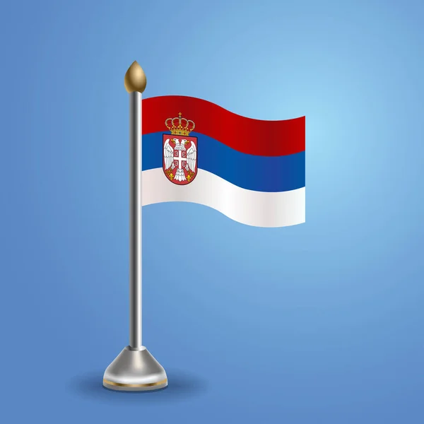 Bandeira Sérvia Símbolo Nacional Ilustração Vetorial — Vetor de Stock