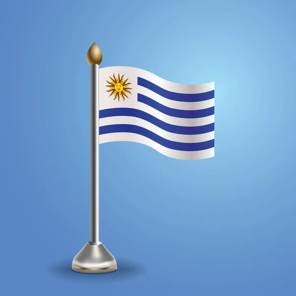 Uruguays Statsbordsflagga Nationell Symbol Vektorillustration — Stock vektor