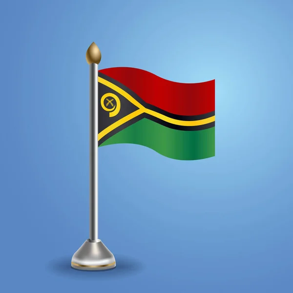 Staat Tafelvlag Van Vanuatu Nationaal Symbool Vectorafbeelding — Stockvector