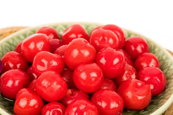 Candied Cherry Fruits Isolated White Surface — Zdjęcie stockowe