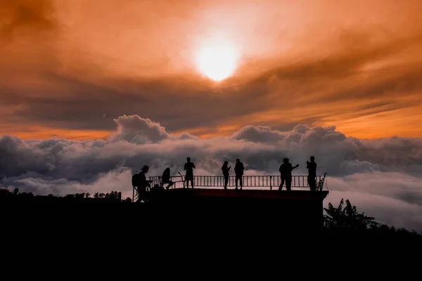 Silhouette Phu Tub Berk Lom Kao District Phetchabun Province Thailand — Stock Photo, Image