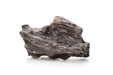 Kırpma yolu ile beyaz arkaplanda izole edilmiş gri siyah mermer.