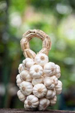 Doğada kurutulmuş sarımsak..