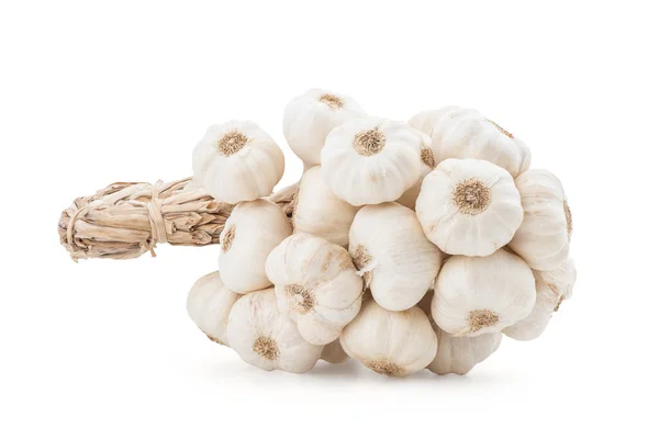 Vitlök Eller Allium Sativum Isolerad Vit Bakgrund Med Klippning Väg — Stockfoto