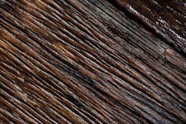 Islak ahşap arka planda eski ahşap doku ve yüzey.