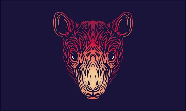 Rat Chinese Zodiac Head Portrait Vector Illustration Dark Background — Stock vektor