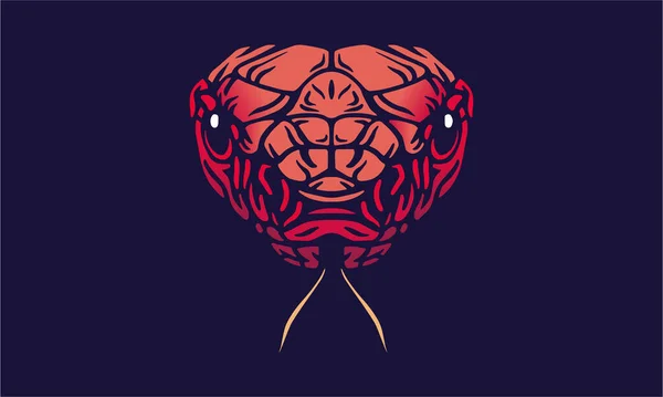 Snake Chinese Zodiac Head Portrait Vector Illustration Dark Background — Vettoriale Stock