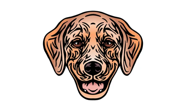 Golden Retriver Cabeça Ilustração Vetor Desenhado Mão Isolado Fundo Claro — Vetor de Stock