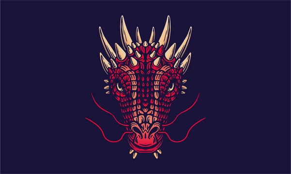 Dragon Chinois Signe Zodiaque Bannière Mode Sombre Texture Fond Avec — Image vectorielle