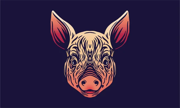 Cochon Chinois Signe Zodiaque Bannière Mode Sombre Texture Fond Avec — Image vectorielle