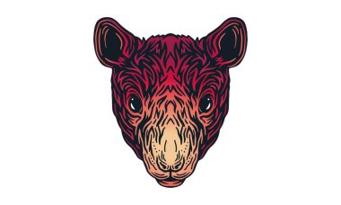 Fare çin burcu pankartı. Fare resimli ışık modu arkaplan dokusu. Vektör illüstrasyonu ve dekoratif öğeler.