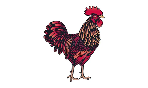 Κόκορας Κινέζικο Ζωδιακό Σύμβολο Ελαφριά Υφή Φόντου Απεικόνιση Κόκορα Εικονογράφηση — Διανυσματικό Αρχείο
