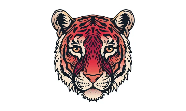 Čínský Prapor Tygřího Zvěrokruhu Pozadí Režimu Světla Ilustrací Tygra Vektorové — Stockový vektor