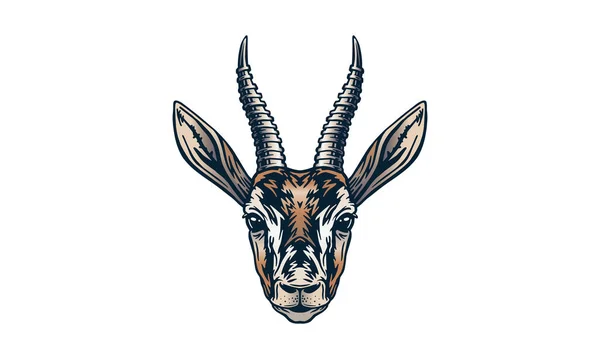 Chinkara Auf Hellem Hintergrund Vektor Illustration Logo Schild Emblem — Stockvektor