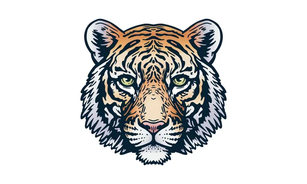 Bengalischer Tiger Auf Hellem Hintergrund Vektor Illustration Logo Zeichen Emblem — Stockvektor