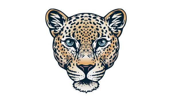 Ινδική Λεοπάρδαλη Στο Φως Φόντο Διάνυσμα Εικονογράφηση Λογότυπο Σημάδι Έμβλημα — Διανυσματικό Αρχείο