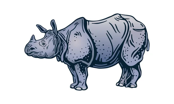 Rinoceronte Indio Sobre Fondo Claro Vector Logotipo Ilustración Signo Emblema — Vector de stock