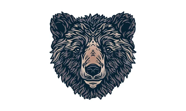 浅色背景 图解标识 徽章上的喜马拉雅山黑熊 — 图库矢量图片