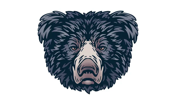 Sloth Bear Light Background Vector Illustration Logo Sign Emblem — Stock Vector