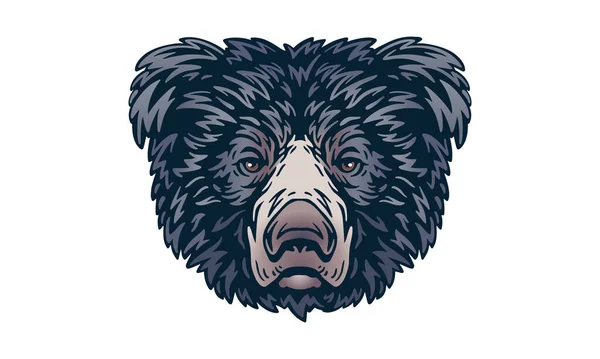 Orso Bradipo Sfondo Chiaro Vettore Logo Illustrazione Segno Emblema — Vettoriale Stock