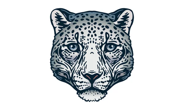 Leopardo Nieve Sobre Fondo Claro Vector Logotipo Ilustración Signo Emblema — Archivo Imágenes Vectoriales
