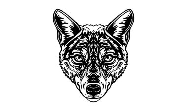 Beyaz arka planda Hint kurdu, vektör, illüstrasyon logosu, işaret, amblem.