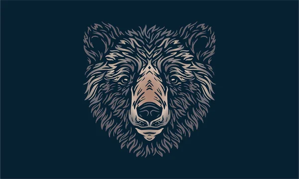 Himálajský Černý Medvěd Tmavém Pozadí Vektor Ilustrační Logo Znak Znak — Stockový vektor