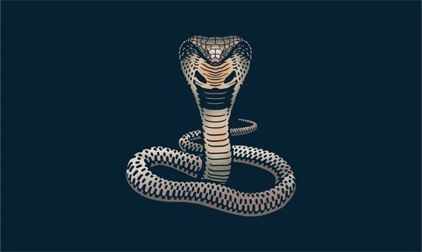 Cobra Sfondo Scuro Vettore Logo Illustrazione Segno Emblema — Vettoriale Stock