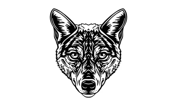 Lobo Indiano Fundo Branco Vetor Logotipo Ilustração Sinal Emblema — Vetor de Stock