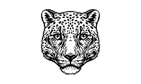 Snow Leopard White Background Vector Illustration Logo Sign Emblem — Stock Vector