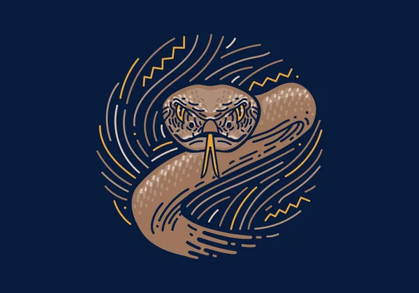 Serpente Zodiaco Nativo Struttura Sfondo Modo Scura Con Illustrazione Serpente — Vettoriale Stock