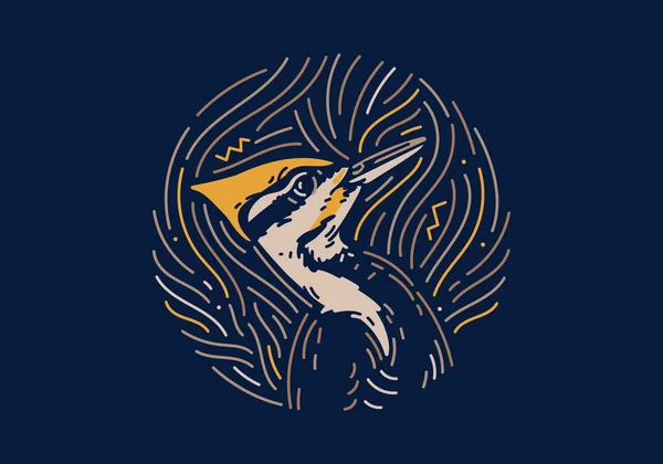 Woodpecker Рідний Зодіак Текстура Фону Темного Режиму Ілюстрацією Дятла Векторні — стоковий вектор
