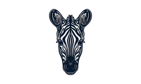 Ilustração Cabeça Zebra Vetor Desenhado Mão Isolado Fundo Claro Animal — Vetor de Stock