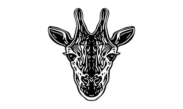 Ilustração Cabeça Girafa Vetor Desenhado Mão Isolado Fundo Claro — Vetor de Stock