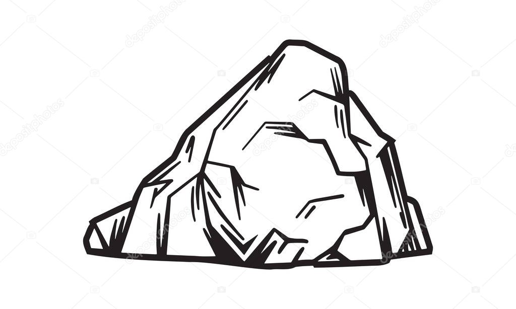 Ice berg  illustration, vector, hand drawn, isolated on light background.